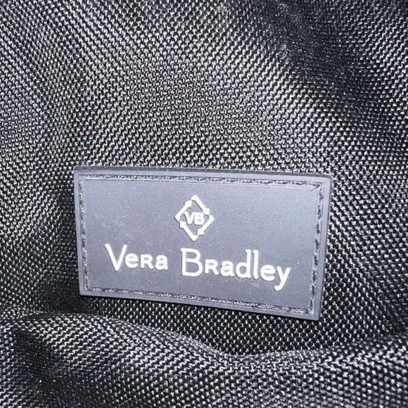 Vera Bradley, black crossbody with silver flora long, zipper on front - Picture 4 of 4